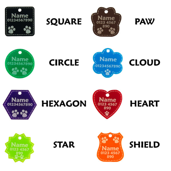 Dog Tags Name Cat Tag Acrylic Personalised Engraved Pet ID - National ...